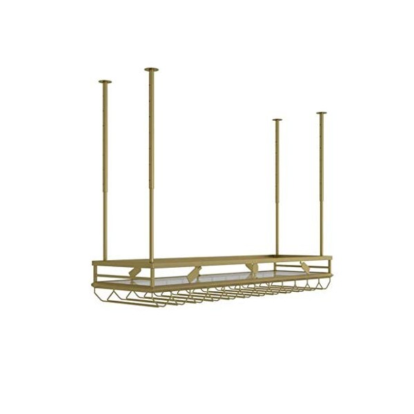 inBEKEA Support à verres à vin suspendu, casier à vin à lenvers, ornements, casier à vin de bar, cintre à vin Couleur : Or,