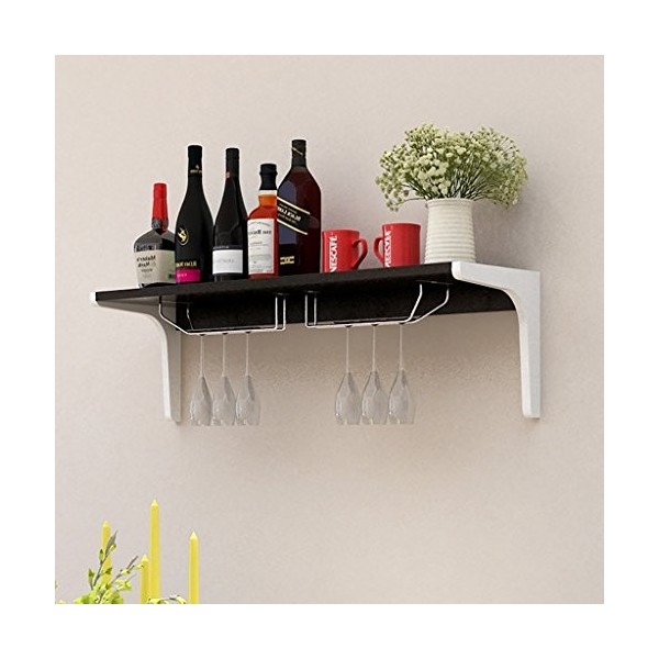 Étagères Étagère à vin en bois créative à suspendre au mur, présentoir mural personnalisé, support de bar de loisirs, casier 