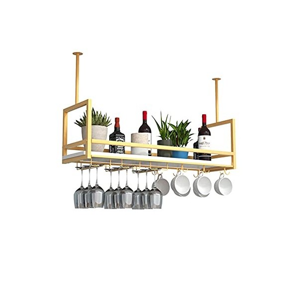 Casier à Verres à vin Suspendu, casier à vin Suspendu, Support à Bouteilles de vin de Style Rustique, Support à Suspendre, ca