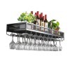 GttuiT Casier à vin unité de Bar étagères flottantes Supports muraux à vin, Support en Verre de Bouteille, casier à vin Rusti
