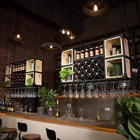 KOHARA Casier à vin Support en métal tenture Murale casier à vin décoratif Restaurant Armoire à vin Ornements Suspendus casie