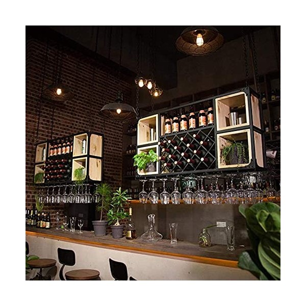KOHARA Casier à vin Support en métal tenture Murale casier à vin décoratif Restaurant Armoire à vin Ornements Suspendus casie