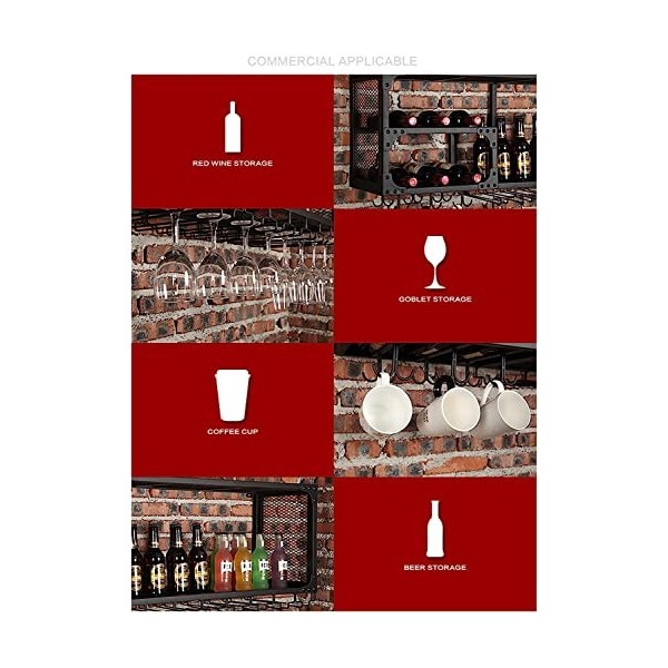 DEUYO Bar Casier À Vin Rouge Mural Simple Suspendu Casier À Vin Armoire À Vin Tenture Murale Porte-gobelets Bar À lenvers No