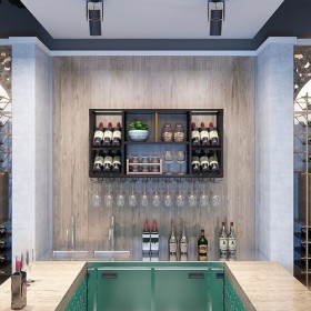 Casier à vin industriel Casier à verre à vin, étagères flottantes pour unité de bar, présentoir à bouteilles, support suspend