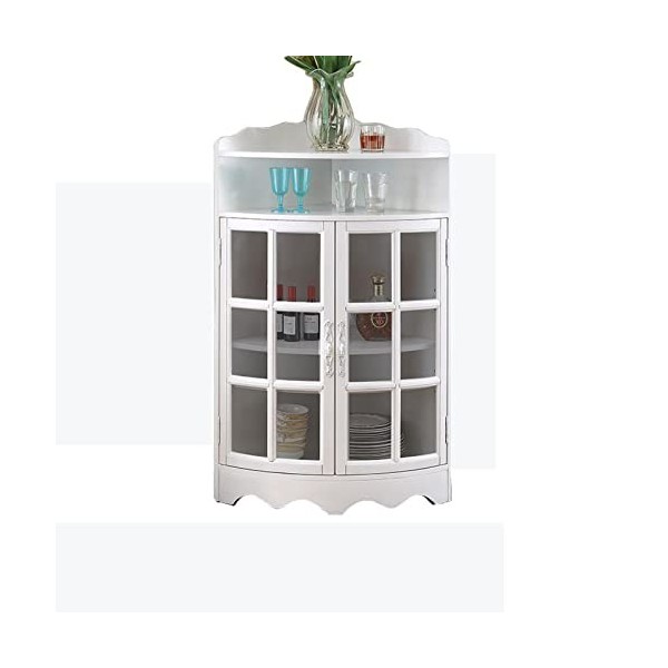 MOOWI Wine Cabinet Armoire de Rangement Triangulaire dangle, vin en Bois avec Deux Portes et étagère réglable for Salle de B