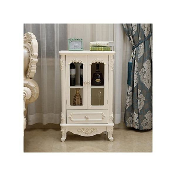 MOOWI Wine Cabinet Armoire à vin européenne Armoire en Verre unilatérale Armoire à thé Armoire de Stockage de vin en Bois for