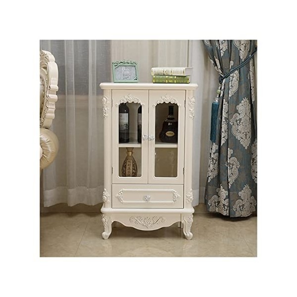 MOOWI Wine Cabinet Armoire à vin européenne Armoire en Verre unilatérale Armoire à thé Armoire de Stockage de vin en Bois for