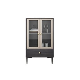 MOOWI Wine Cabinet Armoire à vin avec tiroirs en Verre Simple, Salon, Meuble de Bar, Buffet Lumineux de Luxe, Petit Support d