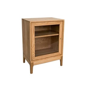 MOOWI Wine Cabinet Armoire à vin en Bois Simple avec Porte en Verre et étagère à 2 Niveaux for Amateur de vin, Cave à vin, dé