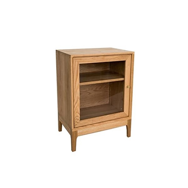 MOOWI Wine Cabinet Armoire à vin en Bois Simple avec Porte en Verre et étagère à 2 Niveaux for Amateur de vin, Cave à vin, dé