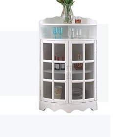 MOOWI Wine Cabinet Armoire de Rangement Triangulaire dangle, vin en Bois avec Deux Portes et étagère réglable for Salle de B