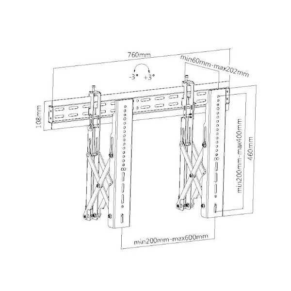 My Wall Support Mural H1VL pour TV LCD - Support Mural antivol pour Mur vidéo - Home Cinéma - Support Mural VESA
