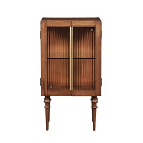 MOOWI Wine Cabinet Armoire à vin en Bois avec Porte en Verre et Compartiment de Rangement, Armoire latérale rétro, Buffet de 