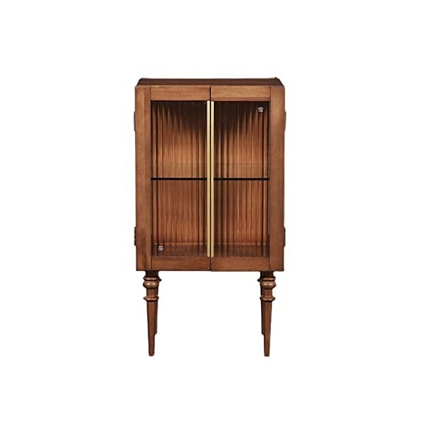 MOOWI Wine Cabinet Armoire à vin en Bois avec Porte en Verre et Compartiment de Rangement, Armoire latérale rétro, Buffet de 