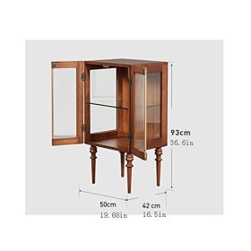 MOOWI Wine Cabinet Armoire à vin en Bois avec Porte en Verre et Compartiment de Rangement, Armoire latérale rétro, Buffet de 