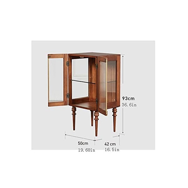 MOOWI Wine Cabinet Armoire à vin en Bois avec Porte en Verre et Compartiment de Rangement, Armoire latérale rétro, Buffet de 
