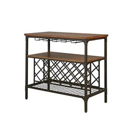 Étagères De Rangement Murales, Étagères De Marchandises Casier À Vin en Bois en Fer Forgé Armoire À Vin Pays Américain Restau