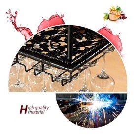 inBEKEA Casier à vin, Bar, Restaurant, Suspendu, casier à Verres à vin, Porte-Bouteille de vin à Hauteur réglable, Porte-gobe