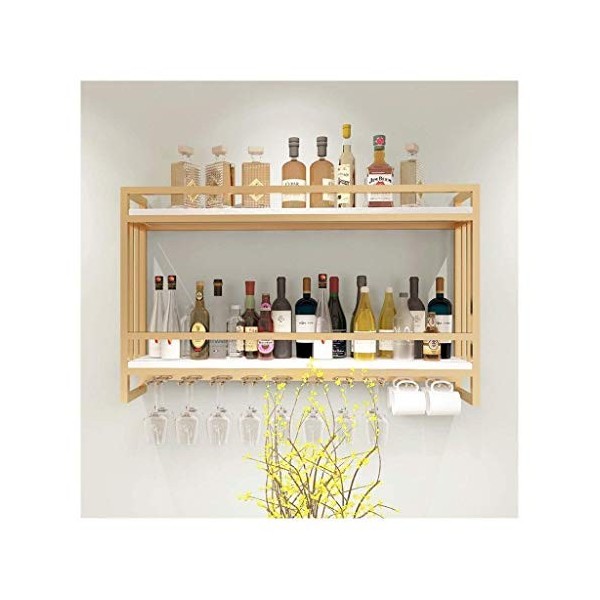 Présentoir à vin mural créatif, casier à vin suspendu, casier, fer forgé, casier à vin en bois massif, cave à vin murale Cou