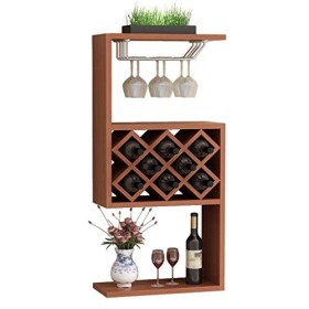 Casier à verres à vin suspendu-étagères porte-gobelet armoire à vin murale en bois, simple et moderne maison restaurant mur c