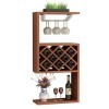 Casier à verres à vin suspendu-étagères porte-gobelet armoire à vin murale en bois, simple et moderne maison restaurant mur c