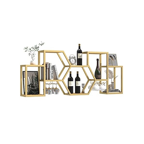 Casier à vin mural moderne, casier à vin industriel avec étagères, support à vin suspendu, étagère de stockage de vin, présen