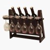 BROGEH Casier à vin en Bois casier à vin sur Pied casier à vin de Table - casier à Verres à vin Peut contenir 4 Bouteilles de