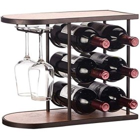 BROGEH Casier à vin en Bois Casier à vin en Bois Casier à vin sur Pied - Les décorations pour la Maison Peuvent contenir 6 Bo