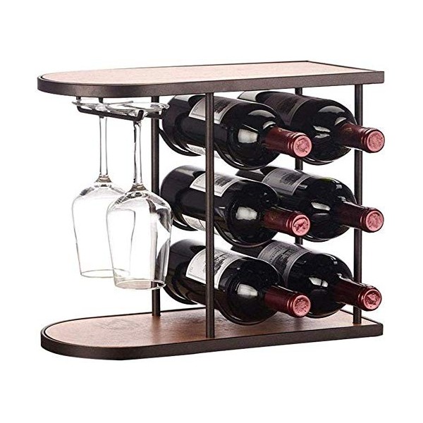 BROGEH Casier à vin en Bois Casier à vin en Bois Casier à vin sur Pied - Les décorations pour la Maison Peuvent contenir 6 Bo