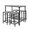 SoBuy OGT11-N Set de 1 Table + 4 Tabourets Ensemble Table de Bar Bistrot + 4 Tabourets avec Repose-Pieds Table Haute Cuisine