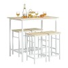 SoBuy OGT11-N Set de 1 Table + 4 Tabourets Ensemble Table de Bar Bistrot + 4 Tabourets avec Repose-Pieds Table Haute Cuisine