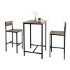 SoBuy OGT27-N Ensemble Table de Bar + 2 Chaises de Bar Table Mange-Debout Table Haute Cuisine Set de Table + 2 Tabourets de B