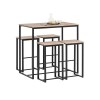 SoBuy OGT15-N Set de 1 Table + 4 Tabourets Ensemble Table de Bar Bistrot + 4 Tabourets de Bar avec Repose-Pieds Table Haute C