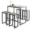 SoBuy OGT15-N Set de 1 Table + 4 Tabourets Ensemble Table de Bar Bistrot + 4 Tabourets de Bar avec Repose-Pieds Table Haute C