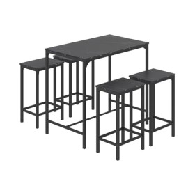 ReseeZac Table de Bar avec 4 chaises de Bar,Cuisine Salle à Manger Set,Table de Bar et Tabouret de Bar Set,pour Cuisine Salle
