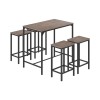 ReseeZac Table de Bar avec 4 chaises de Bar,Cuisine Salle à Manger Set,Table de Bar et Tabouret de Bar Set,pour Cuisine Salle