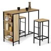 IDMarket - Ensemble Table de Bar Detroit et 2 tabourets Design Industriel