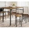 Bealife Table à Manger avec 4 Tabourets de Bar, Table Haute avec Tabourets, Ensemble Table de Bar pour Cuisine, Salon Rétro 