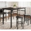 Bealife Table à Manger avec 4 Tabourets de Bar, Table Haute avec Tabourets, Ensemble Table de Bar pour Cuisine, Salon Rétro 