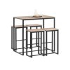 SoBuy Lot Table et Chaises de Bar, Table Haute avec 4 Tabourets de Bar de Style Industriel, pour Cuisine, Salle à Manger, Sal