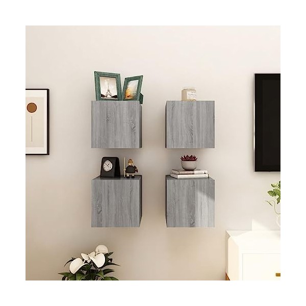 VEEKI Meuble TV, Meuble TV Suspendu, Meuble, Meuble TV avec Rangement，Meuble Industriel, Convient pour Salon ou Chambre, Meub