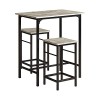 SoBuy OGT10-HG Set de 1 Table + 2 Tabourets Table Mange-Debout Table Haute Cuisine Ensemble Table de Bar bistrot + 2 tabouret