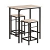 SoBuy OGT10-HG Set de 1 Table + 2 Tabourets Table Mange-Debout Table Haute Cuisine Ensemble Table de Bar bistrot + 2 tabouret