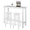 WOLTU 1 X Table de Bar + 2 X tabourets de Bar en MDF et métal Design Industriel 140x40x100cm,Noir BT30sz+BH130sz-2