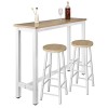 WOLTU 1 X Table de Bar + 2 X tabourets de Bar en MDF et métal Design Industriel 140x40x100cm,Noir BT30sz+BH130sz-2