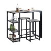 SoBuy Lot Table et 2 Tabourets de Bar Ensemble Table de Bar + Chaises de Bar Table de Bistrot Table Mange-Debout Jeu de Bar T