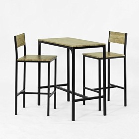 SoBuy® OGT03-N Set de 1 Table + 2 Chaises Table Mange-Debout Table Haute Cuisine