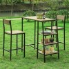 SoBuy® OGT16-N Set de 1 Table + 2 Chaises Ensemble Table de Bar Bistrot + 2 Tabourets de Bar avec Repose-Pieds Table Haute Cu