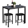 Giantex Table Haute de Cuisine & 2 Tabourets, Ensemble 3 Pcs de Salle à Manger pour 2 Personnes, Table Bar Cuisine Moderne & 