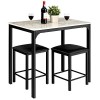 Giantex Table Haute de Cuisine & 2 Tabourets, Ensemble 3 Pcs de Salle à Manger pour 2 Personnes, Table Bar Cuisine Moderne & 